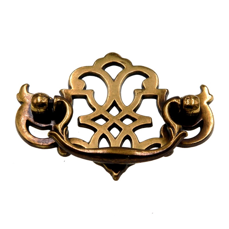 Set of 2 Belwith Queen Anne Brass Finish 2 1/2 Ctr. Drawer Bail Pull 64020-9998