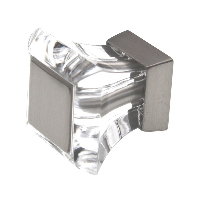 Amerock Abernathy 1 1/16 Square Cabinet Knob Clear Satin Nickel BP29460CG10