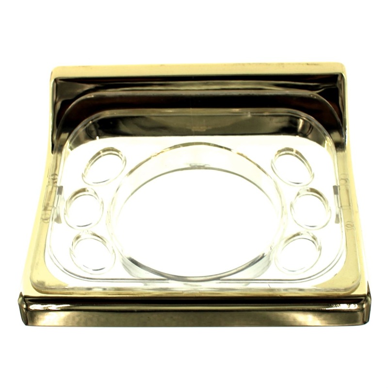 Amerock Accents Polished Brass Clear 4 1/4 Toothbrush And Tumbler Holder 52154