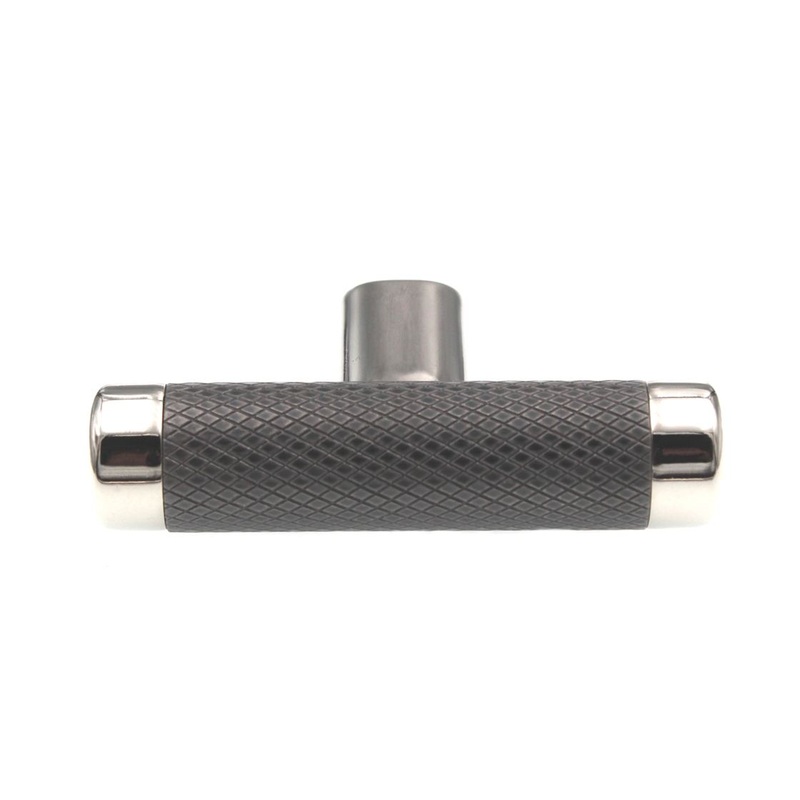 Amerock Esquire 2 5/8 T Bar Cabinet Knob Polished Nickel Gunmetal BP36556PNGM