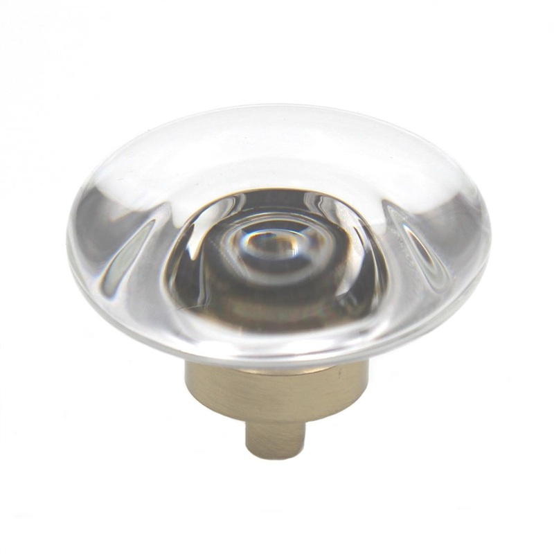 Amerock Glacio 1 3/4 Oval Cabinet Knob Clear Golden Champagne BP36652CBBZ