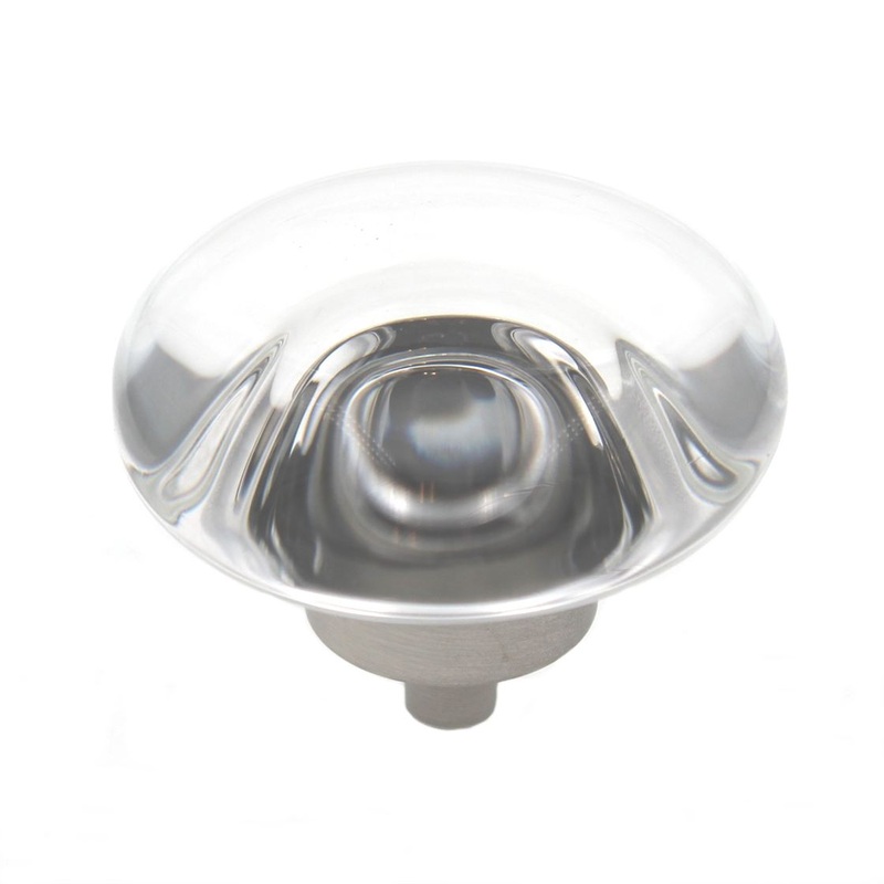 Amerock Glacio 1 3/4 Oval Cabinet Knob Clear Satin Nickel BP36652CG10