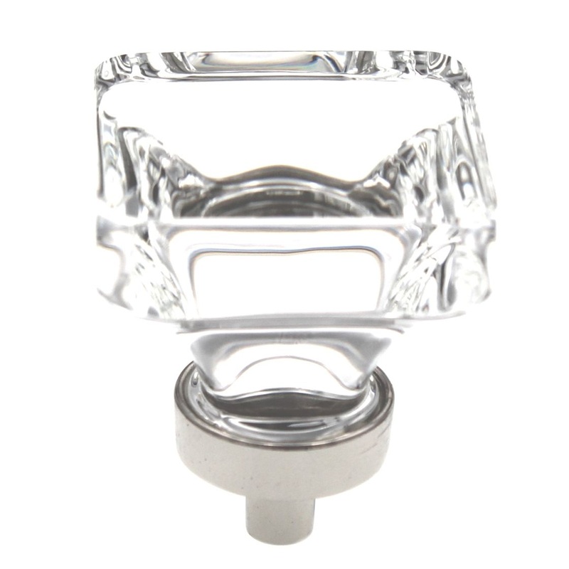 Amerock Glacio 1 3/8 Square Cabinet Knob Clear Polished Nickel BP36653CPN