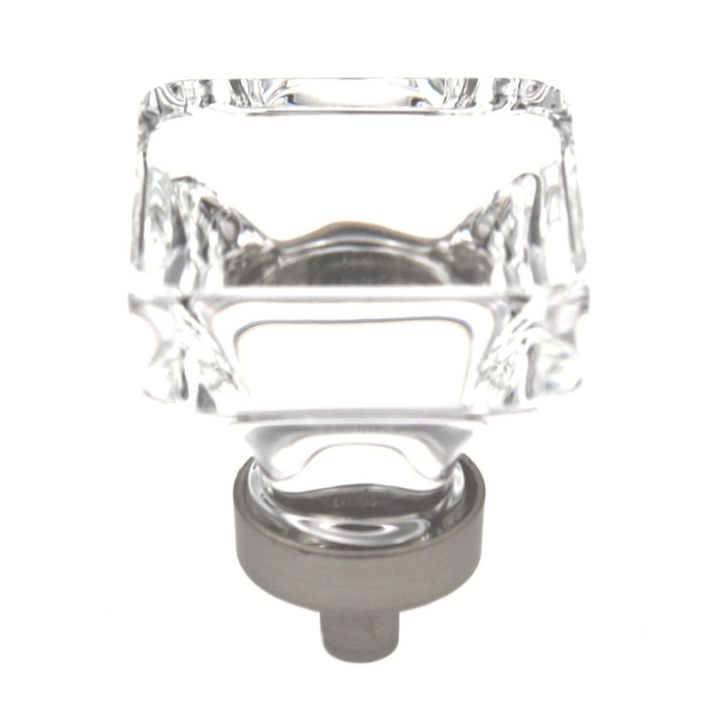 Amerock Glacio 1 3/8 Square Cabinet Knob Clear Satin Nickel BP36653CG10