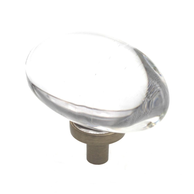 Amerock Glacio 1 7/8 Oval Cabinet Knob Clear Golden Champagne BP36651CBBZ