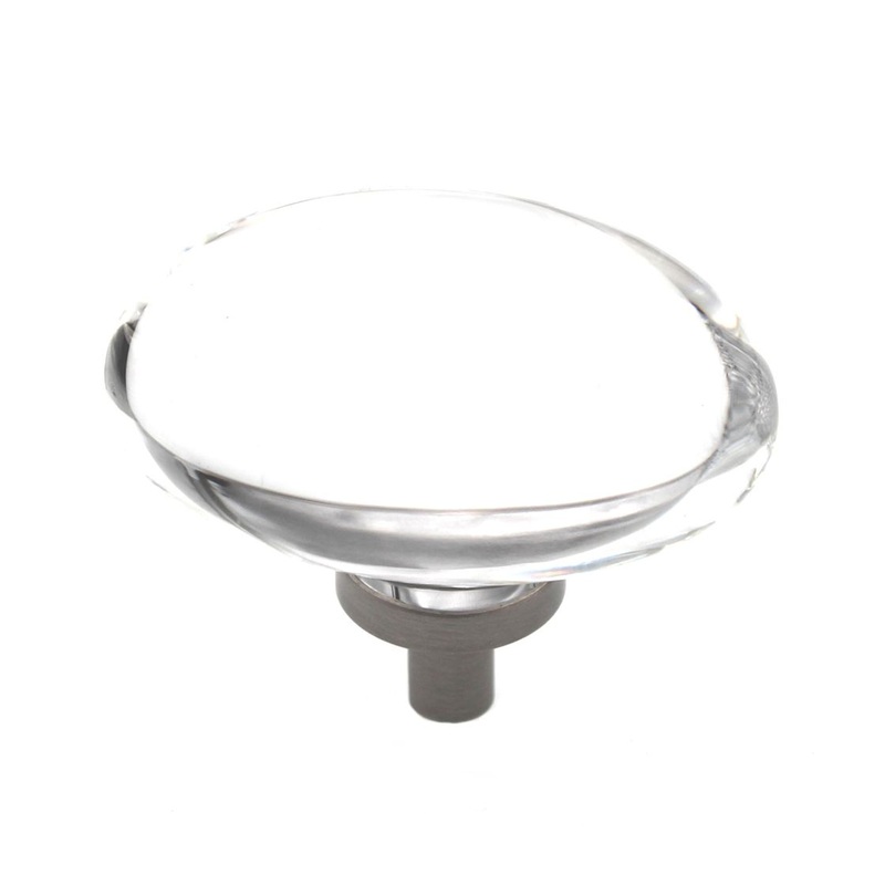 Amerock Glacio 1 7/8 Oval Cabinet Knob Clear Satin Nickel BP36651CG10
