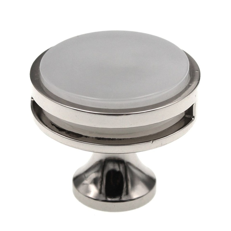 Amerock Oberon 1 3/8 Round Cabinet Knob Polished Nickel Frosted BP36608PNFA