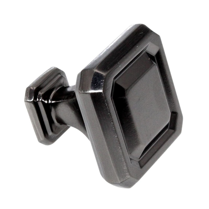 Amerock Wells 1 1/4 Square Cabinet Knob Gunmetal BP36546GM