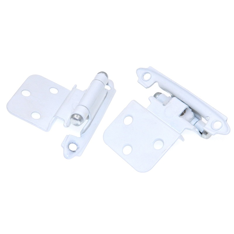 Amerock White Cabinet Hinges 3/8 Inset Self-Closing BP3428W, Set of 2