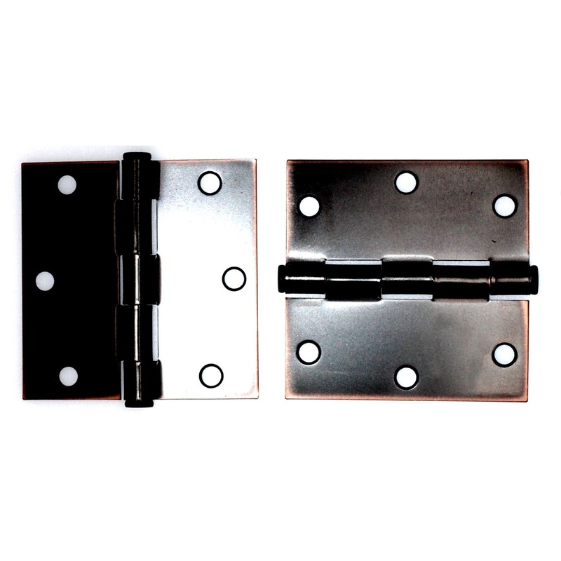 Emtek 3 1/2 Door Hinge Square Corner Plain Bearing Bronze 9101310B Set of 2