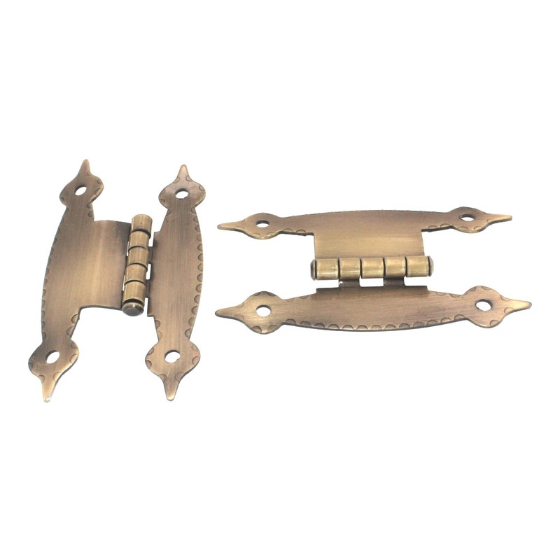 Pair Amerock Colonial Antique Brass 3/8 Offset H Hinges 486ABS