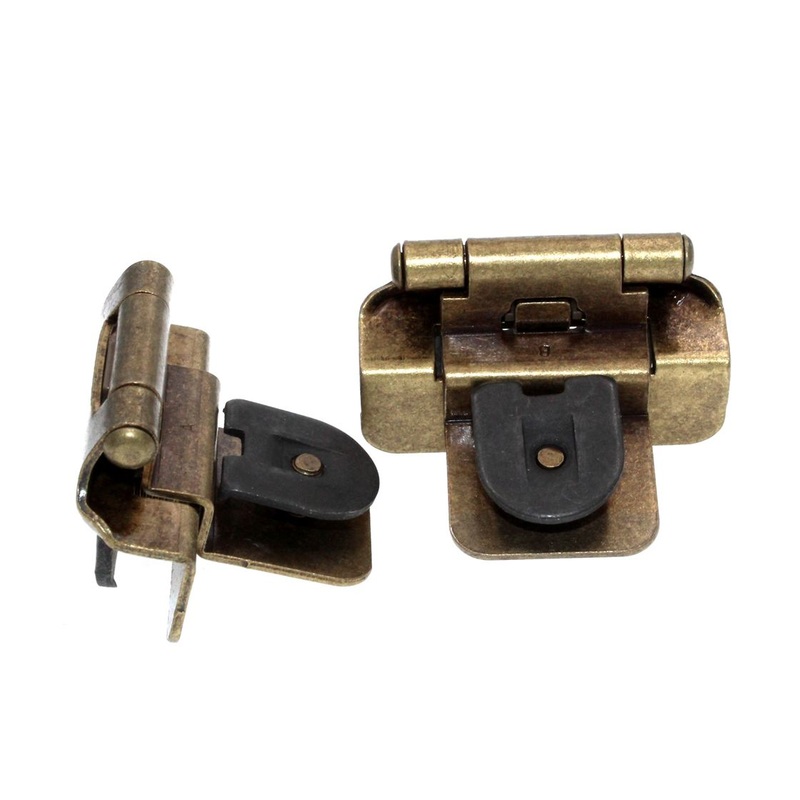 Pair Hickory Hardware Double Demountable Hinge 3/8 Inset Antique Brass P5312-AB