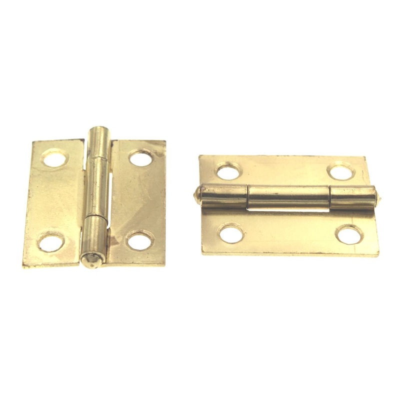 Pair Ultra Narrow Butt Hinges 1 1/2 x 1 1/4 Polished Brass 35090