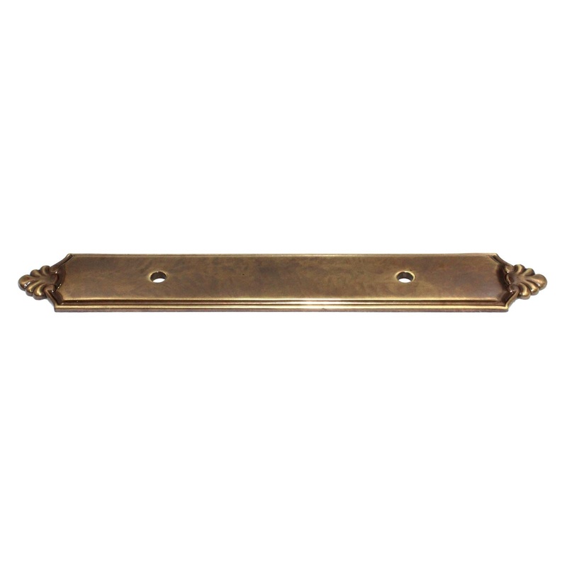 Period Brass Special Dover Antique Solid Brass 3 Ctr Handle Backplate A110