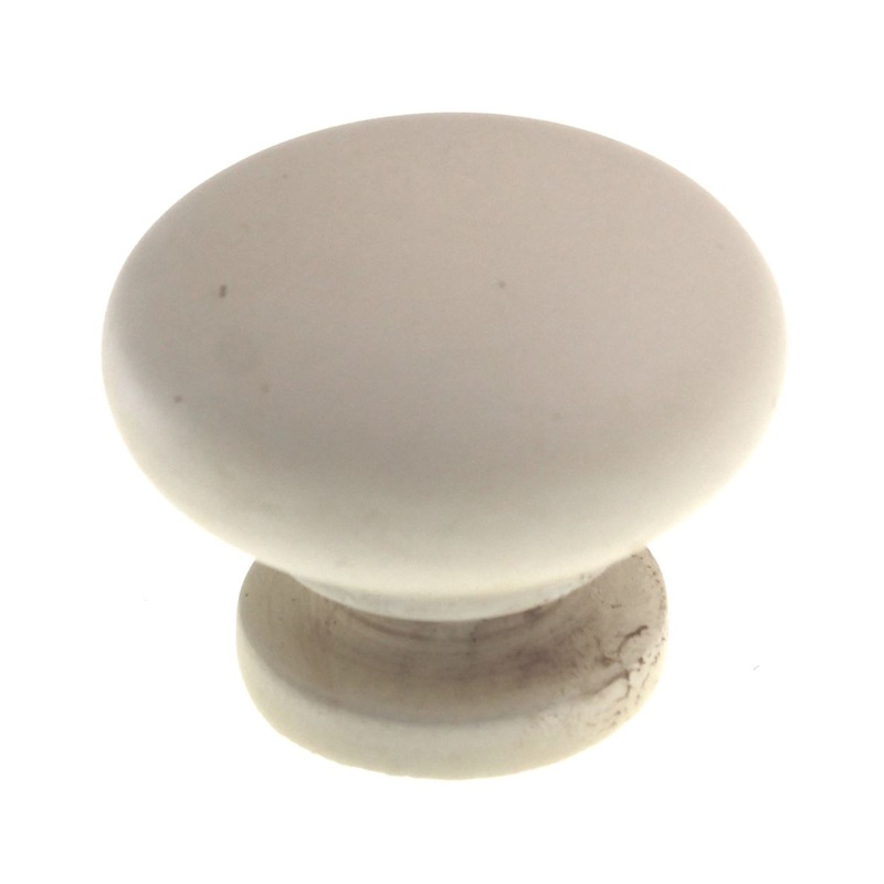 Warwick 1 9/16  Woodgrain Round Cabinet Knob Off White WA880-OW