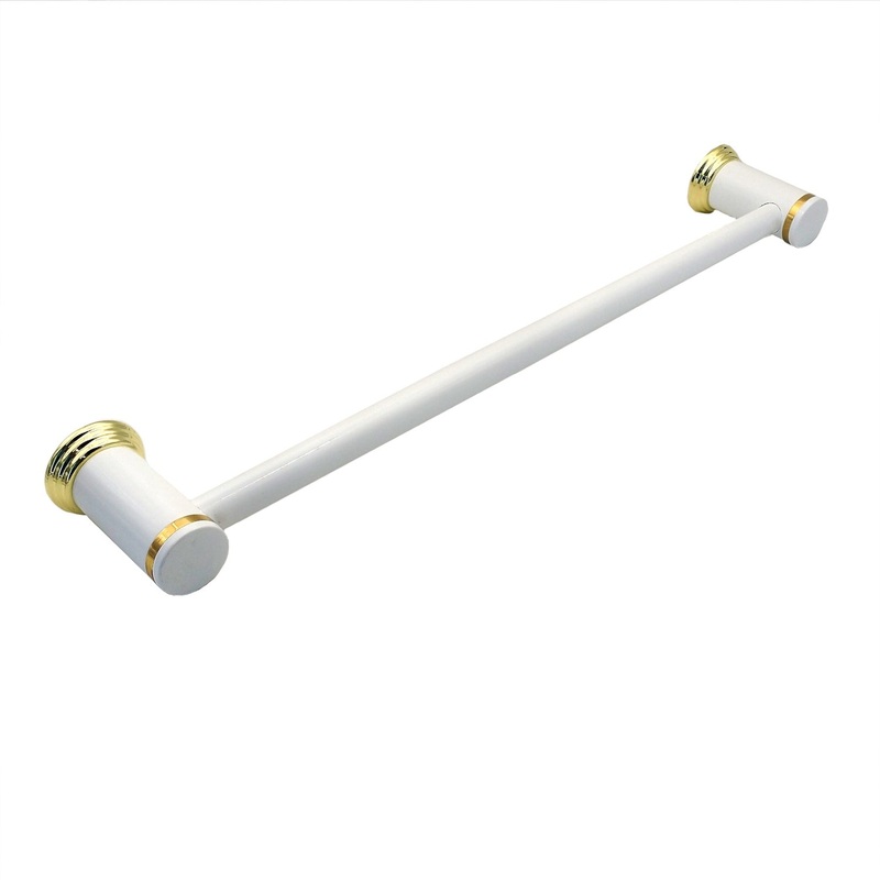 Amerock Accents White And Polished Brass 18 Bath Towel Bar 52550