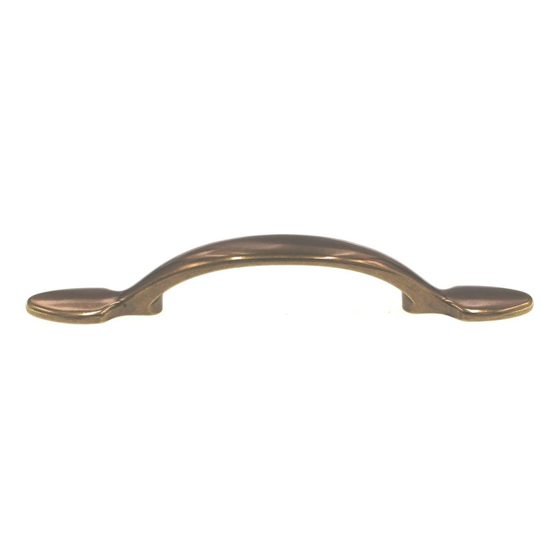 Amerock Allison Light Brass 3 Ctr. Footed Cabinet Arch Pull Handle 252LB