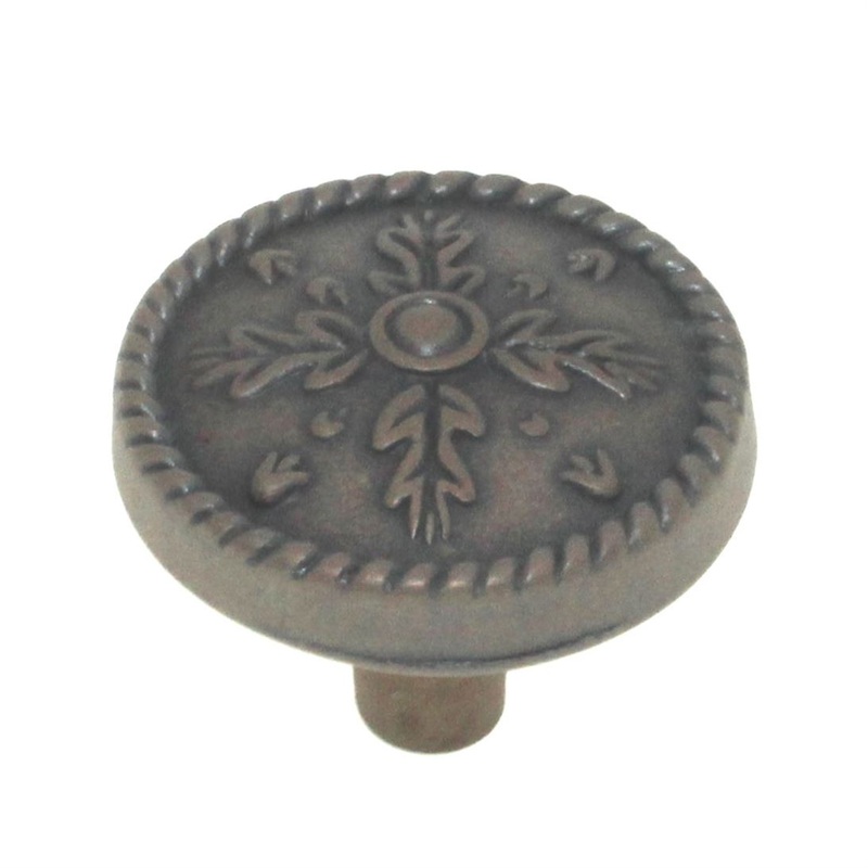 Belwith Chartres Antique Mist 1 1/4 Oak Leaf Cabinet Knob P7331-AM