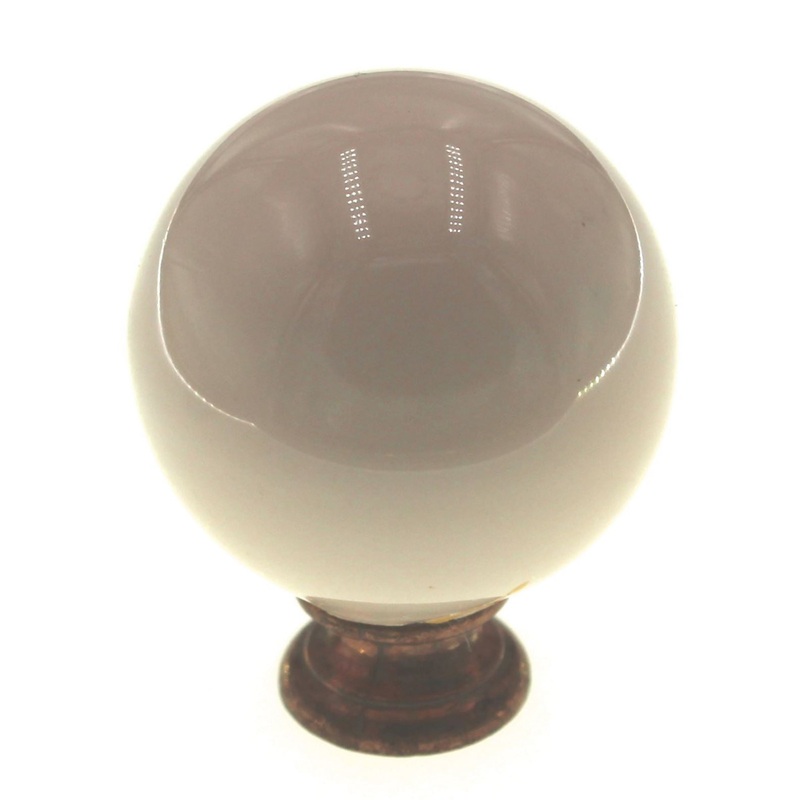 Belwith English Cozy Light Almond 1 1/4 Ball Cabinet Knob Brass Stem P21-LAD