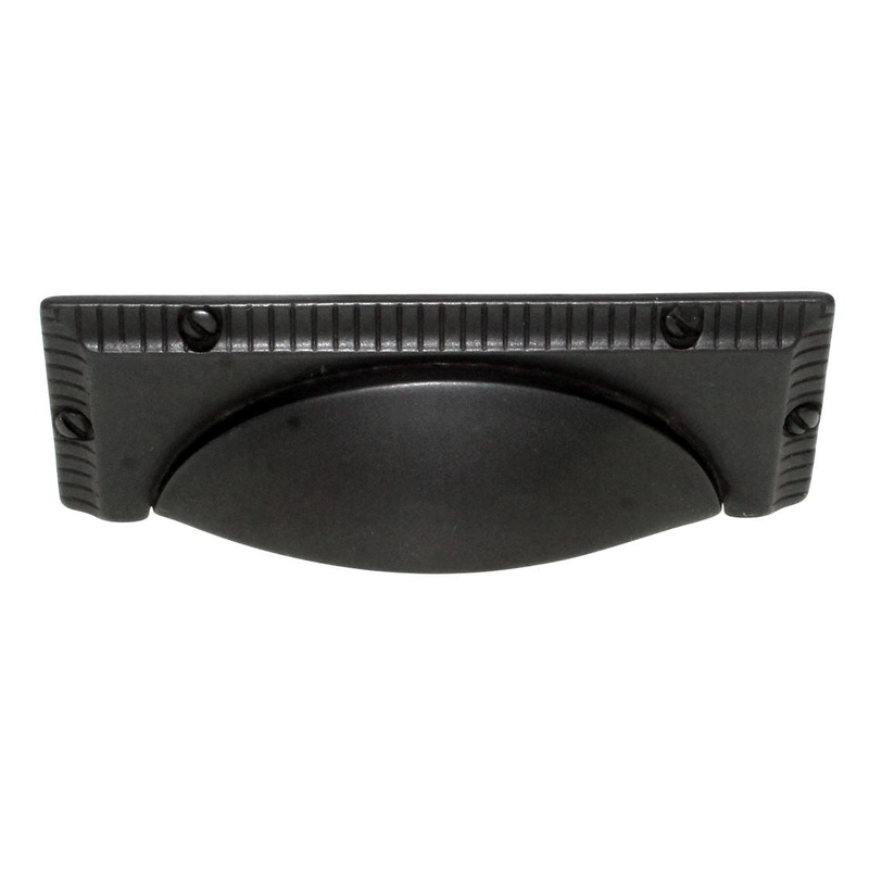 Belwith Keeler Vintage Black Iron 3 Ctr. Cabinet Cup Pull Handle B056554-BI