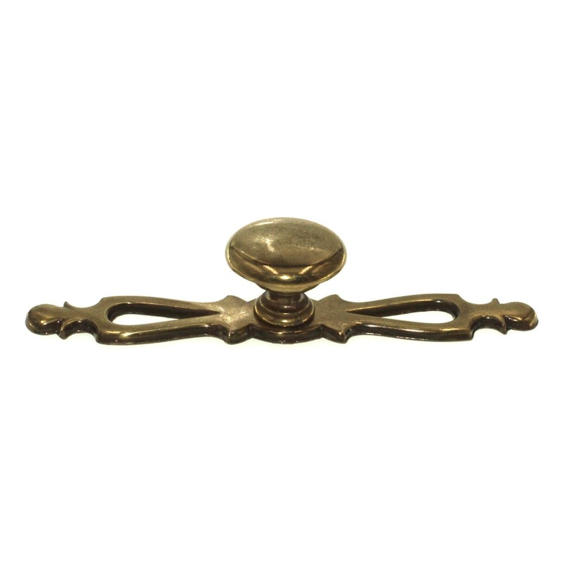 Belwith Manor House Brass 1 1/8 Cabinet Knob With Backplate N13984-9998