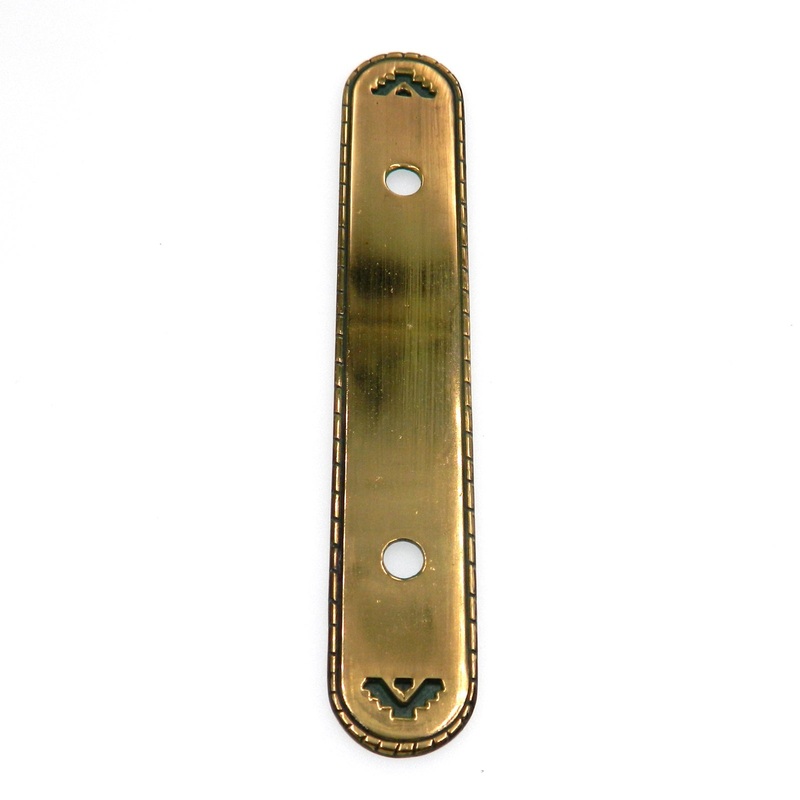 Belwith Southwest Lodge Verde Antique Backplate For 3 Ctr. Cabinet Pull Handle