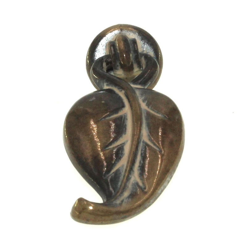 Belwith Touch of Spring Blonde Antique 2 Leaf Cabinet Ring Pull P7307-BOA