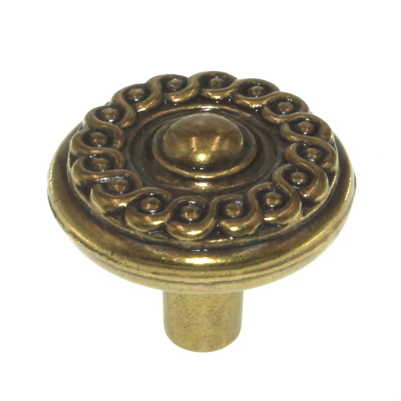 Belwith Tranquility Lancaster Brass 1 1/4 Decorative Cabinet Knob P7352-LP