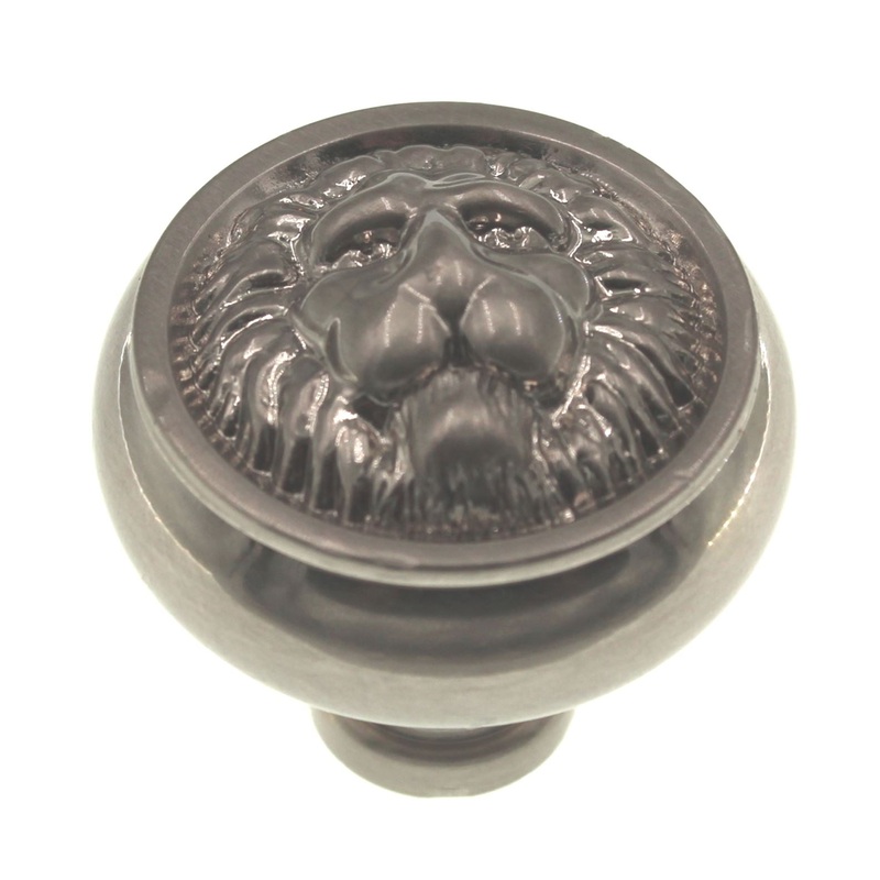 FKI Hardware Richelieu Satin Nickel 1 1/2 Lion Head Cabinet Knob F403