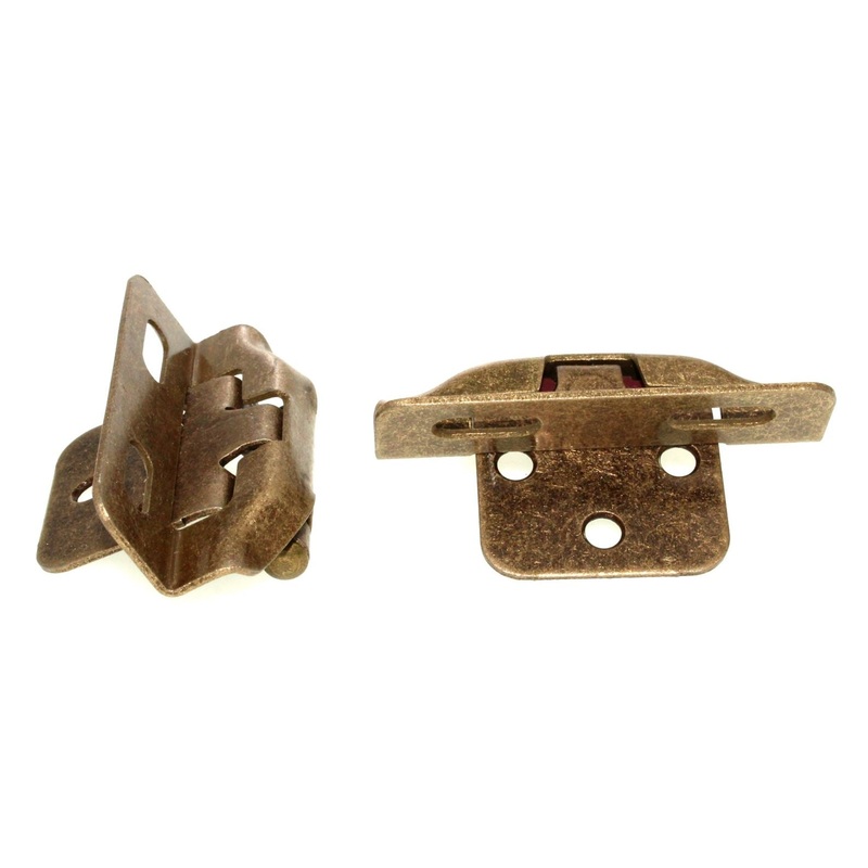 Hickory Hardware Antique Brass Self-Closing Wrap 1/4 Overlay Hinges P60010F-AB
