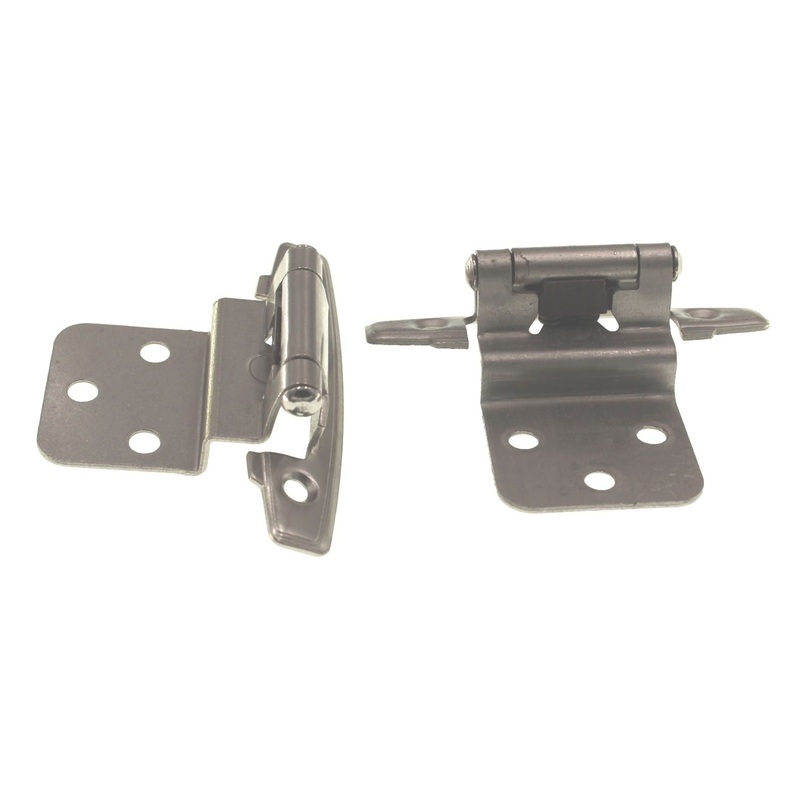 Hickory Hardware Cabinet Self-Closing Hinges Satin Nickel 3/8 Inset P295-SN