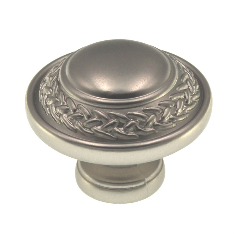 Hickory Hardware Guild Flat Nickel 1 5/16 Rope Cabinet Knob P3154-FN