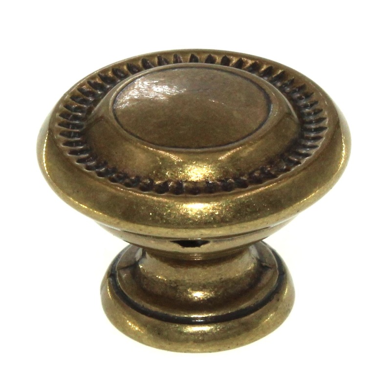 Hickory Hardware Manor House Lancaster Brass 1 Dotted Cabinet Knob P8011-LP