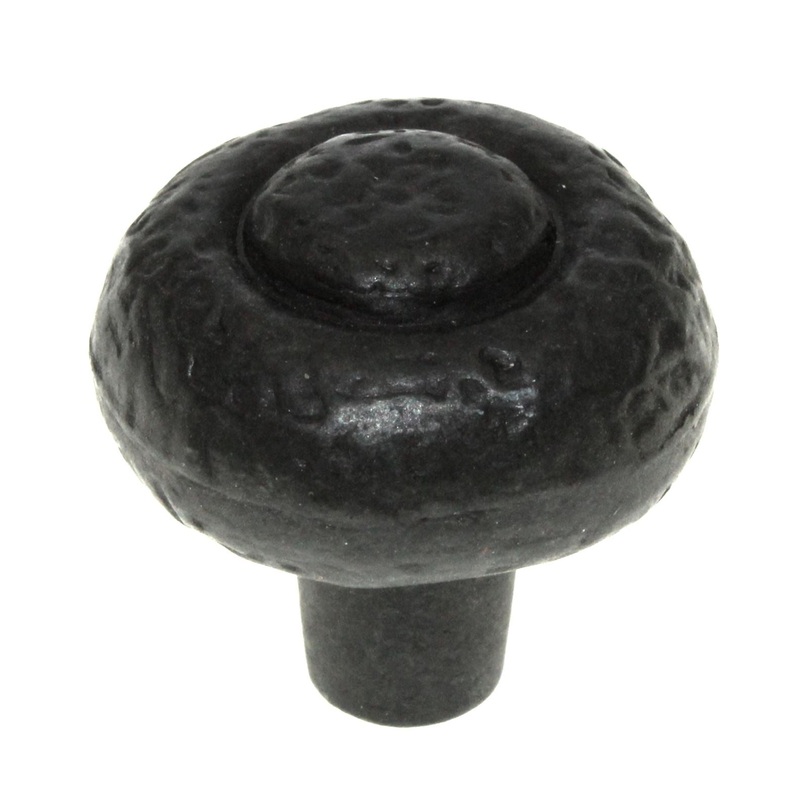 Hickory Hardware Refined Rustic Black Iron 1 1/4 Hammered Cabinet Knob P3002-BI