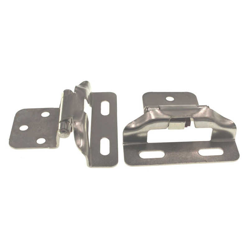 Hickory Hardware Satin Nickel Self-Closing Wrap 1/4 Overlay Hinges P60010F-SN