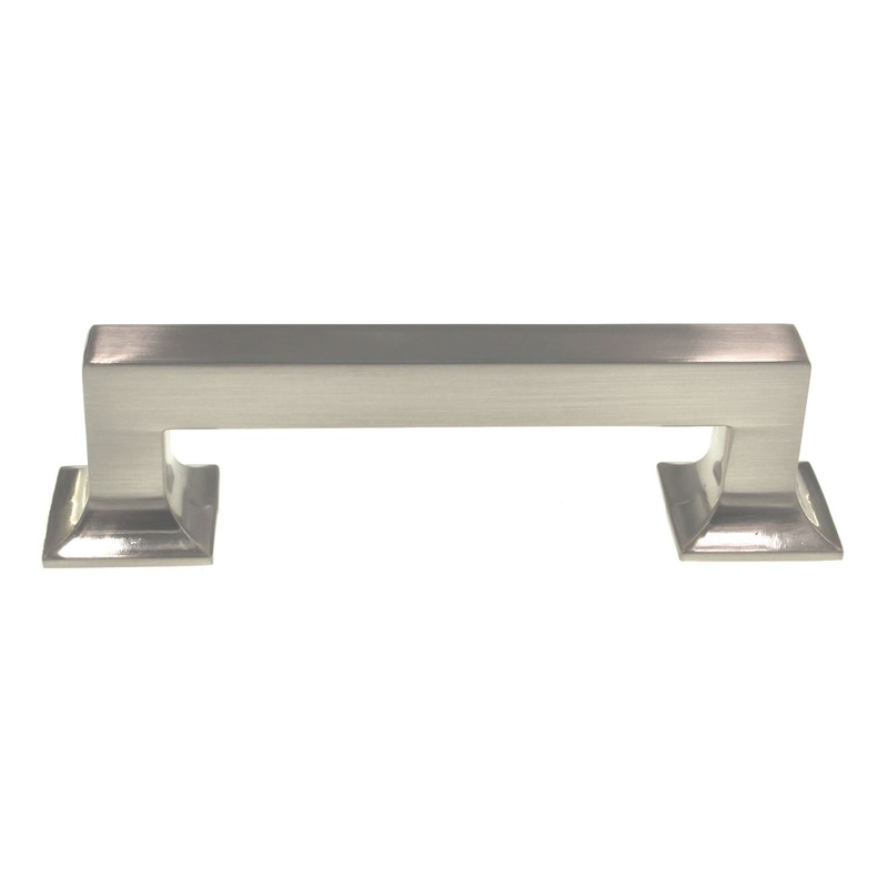 Hickory Hardware Studio Satin Nickel 3 3/4 (96mm) Ctr. Square Bar Pull P3011-SN