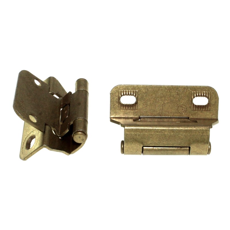 Pair Amerock Burnished Brass 1/4 Overlay Two Hole Partial Wrap Hinges BP7553-BB