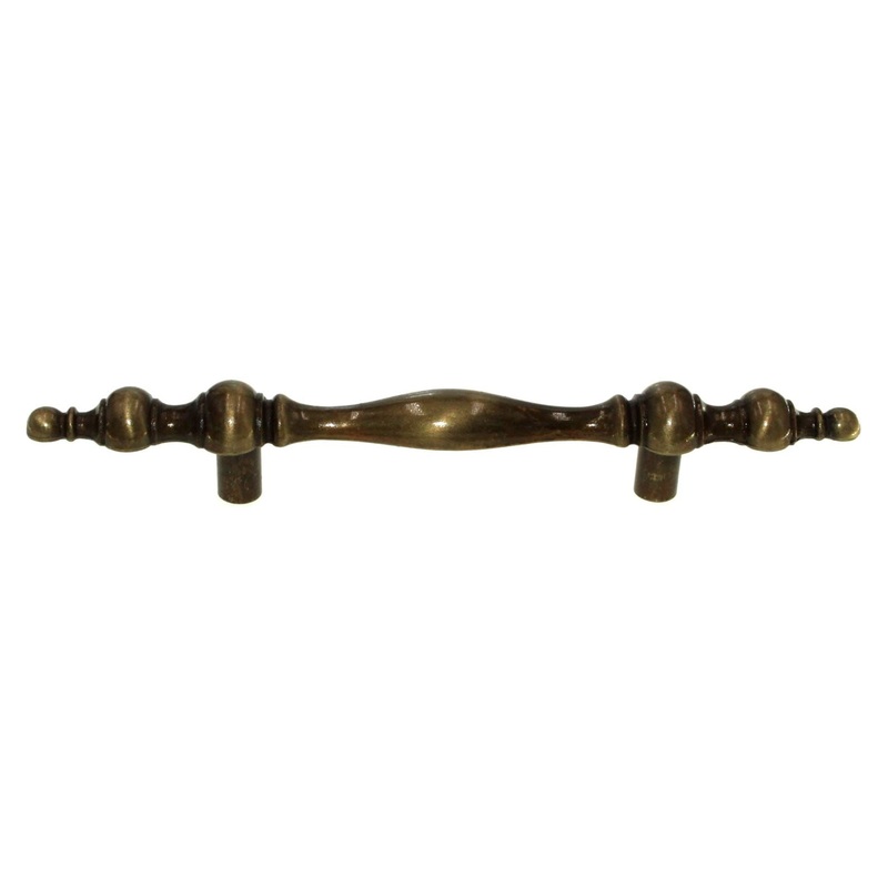 Vintage Amerock Allison Antique Brass 3 Ctr. Cabinet Bar Pull Handle 895ABS