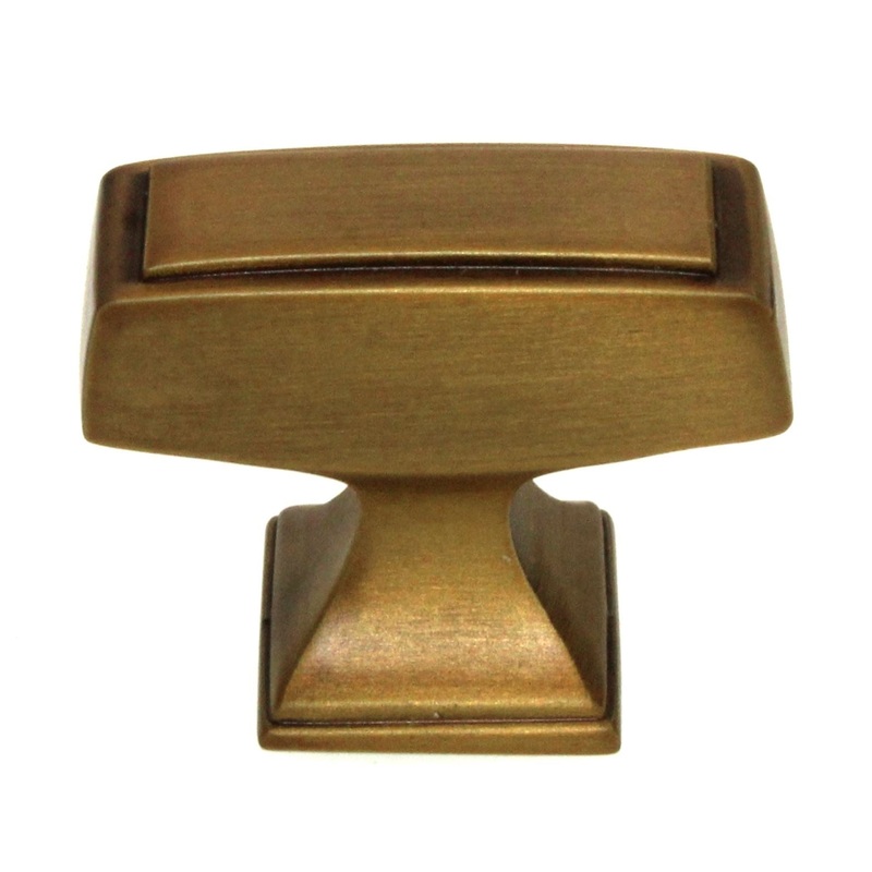 Amerock Mulholland Gilded Bronze 1 1/2 Rectangle Cabinet Knob BP535342GB