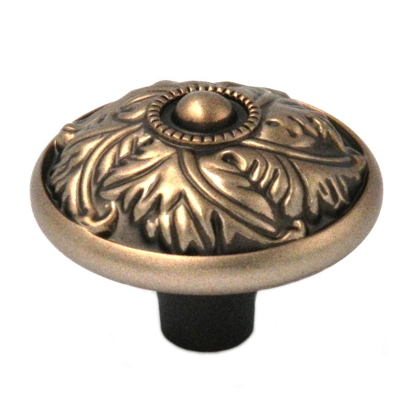 Belwith Keeler Acanthus 1 1/2 Wellington Bronze Round Ornate Solid Brass Cabinet Knob D3-15R