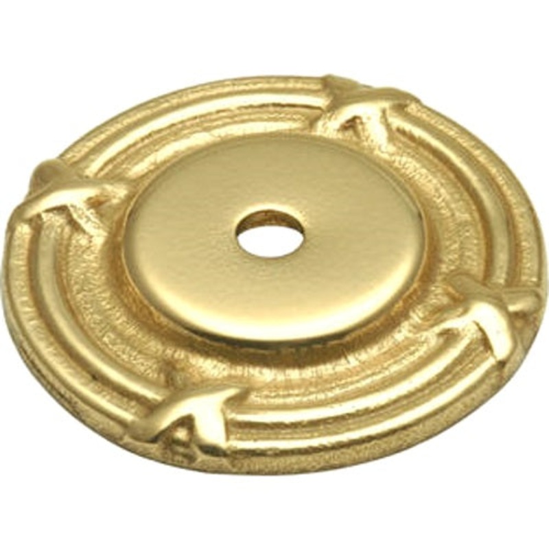 Belwith Keeler M6 Solid Brass Ribbon & Reed 1 1/2 Knob Backplate Polished Brass