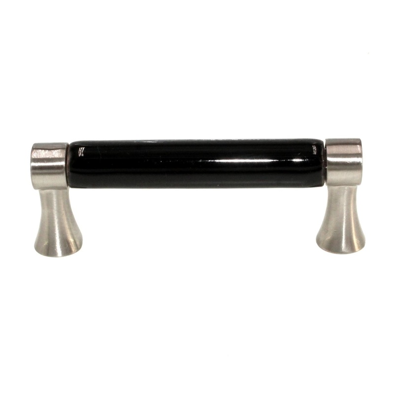 Betsy Fields Design Brushed Pewter Black Ceramic Center 3 Ctr. Pull PBF455Y-BL