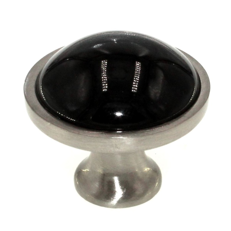 Betsy Fields Design Brushed Pewter With Black 1 3/8 Cabinet Knob PBF454Y-BL-C7