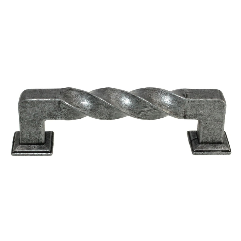 H-Select Iron Forge Pewter 3 3/4 (96mm) Ctr Cabinet Twist Bar Pull K462-SIM
