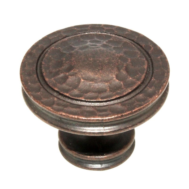 Hickory Hardware Mountain Lodge Antique Copper 1 3/8 Hammered Knob P3061-DAC