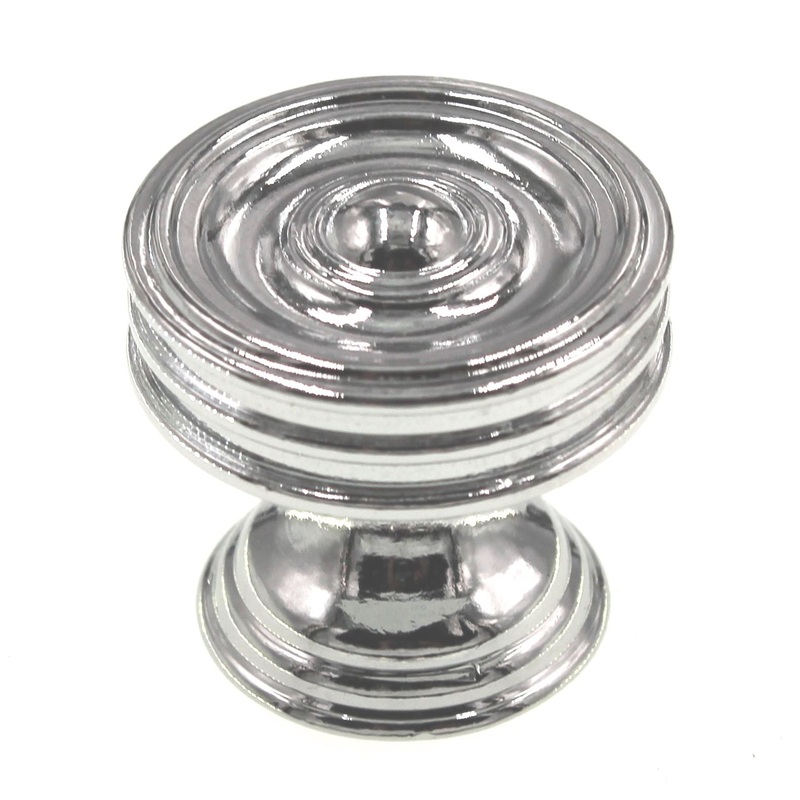 Hickory Hardware Williamsburg Chrome 1 1/4 Ringed Cabinet Knob P3131-CH