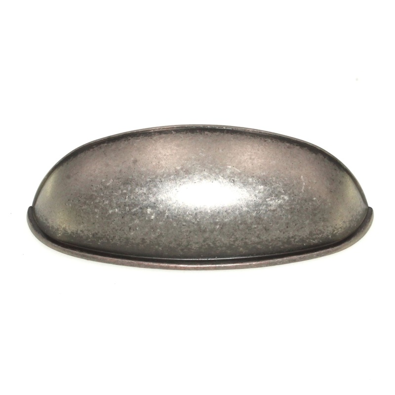 Liberty Antique Iron 2 1/2 (64mm) or 3 Ctr. Rustic Drawer Cup Pull PN1053-AI