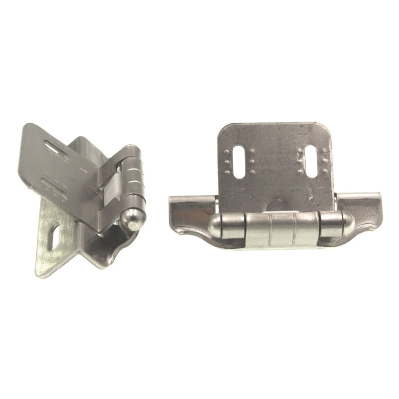 Pair Brainerd Satin Nickel 1/4 Overlay Bullet Tip Wrap Hinges H01911V-SN-O