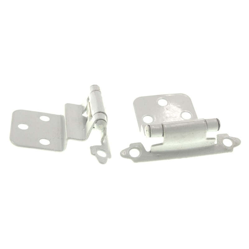 Pair of Hickory Hardware White 3/8 Inset Self-Closing Cabinet Hinges P143-W