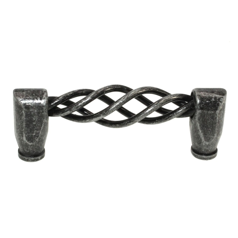 Zurich Pewter 3 Ctr Cabinet Bar Pull Birdcage Handle K1300-SIM